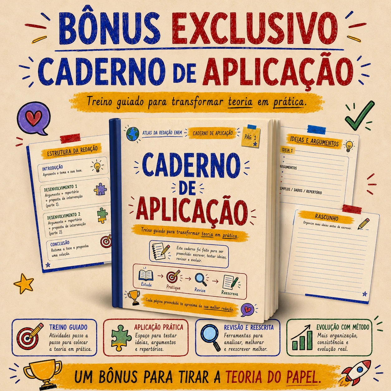 Mockup do Caderno de Aplicação do Atlas da Redação ENEM