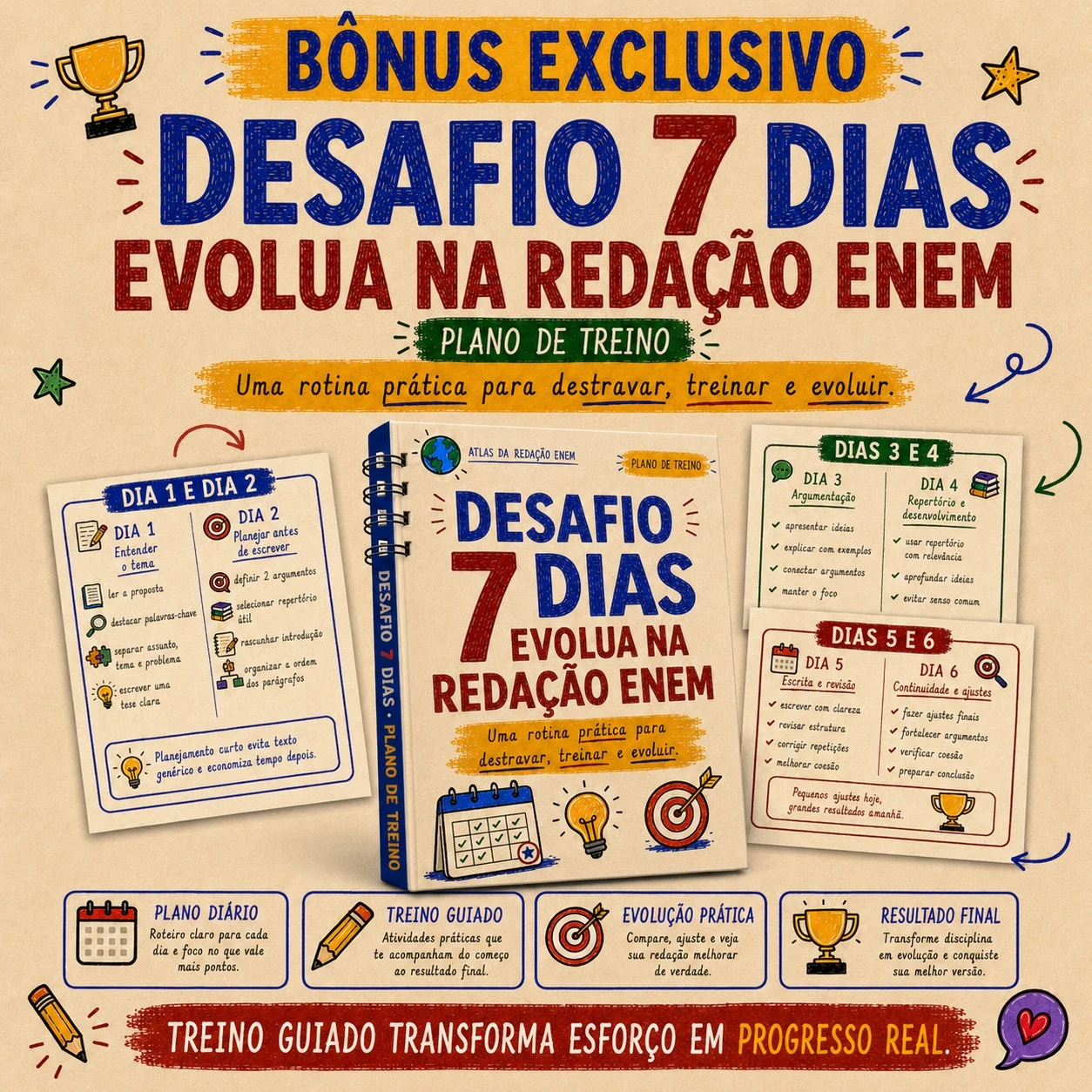Mockup do Desafio de 7 Dias para evoluir na redação ENEM